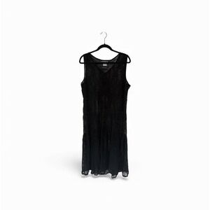 Vintage black lace midi dress